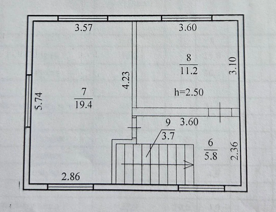 План мансардного поверху житлового будинку