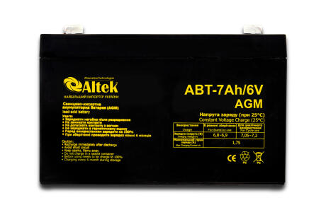 Аккумулятор ABT 7Ah 6V AGM Altek 2114990