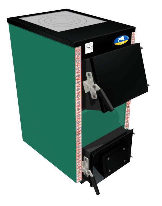 Котел тривалого горіння EKO з плитою 12 кВт Zubr 100035 (фото 1)